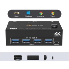 KVM KCEVE KVM202DH Krmilnik, 2 PC, 4XUSB 3.0, 2 Ports 4K @ 60 Hz
