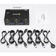 KVM KCCEVE KVM202DH ελεγκτή, 2 PC, 4xusb 3.0, 2 θύρες 4K @ 60 Hz