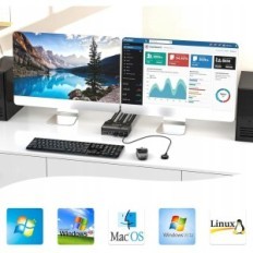 KVM KCEVE KC-KVM202DPA kontroller, 2 ekraanid, 4K @ 144 Hz, DP 1.4