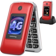 Mobiiltelefon USHING T3105 Senioridele, SOS nupuga, punane