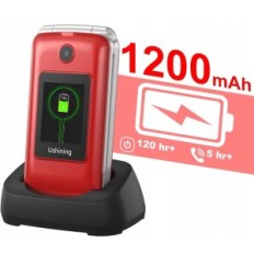 Handy Ushining T3105 für Senioren, mit SOS-Taste, rot