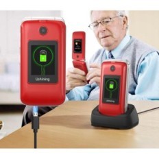 Mobiiltelefon USHING T3105 Senioridele, SOS nupuga, punane