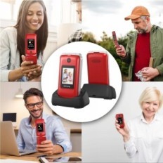 Mobiiltelefon USHING T3105 Senioridele, SOS nupuga, punane