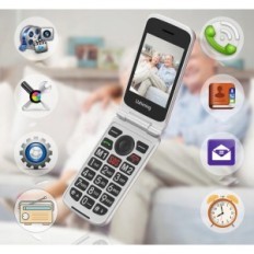 Téléphone mobile UShining T3105 pour les aînés, avec bouton SOS, rouge