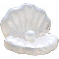Colchón de tiscal inflable en forma de perlas / conchas, 160x130x130 cm, blanco
