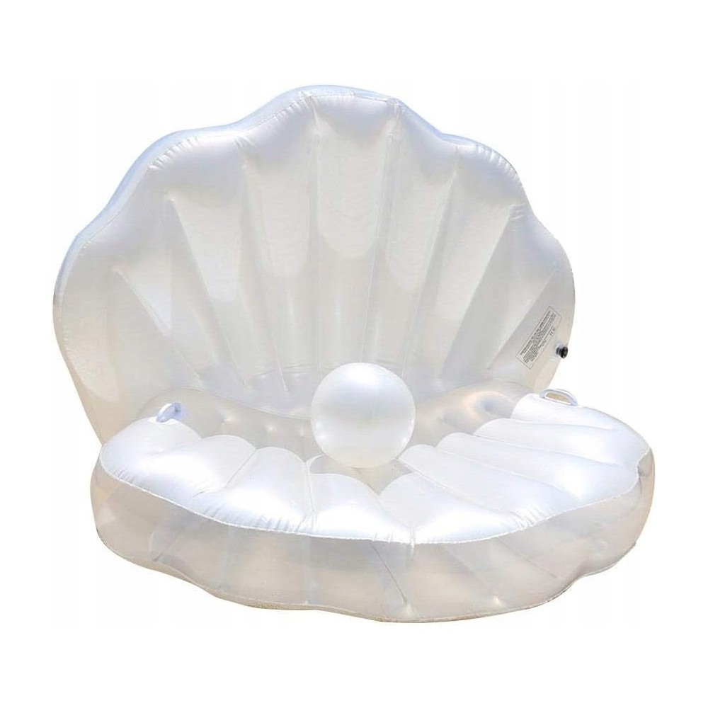 Colchón de tiscal inflable en forma de perlas / conchas, 160x130x130 cm, blanco