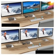 KVM Y YOUTINGHDAV KVM203DH Controller pro 2 ks a 3 monitory, 4k @ 144Hz