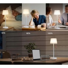 Ασύρματο λάμπα επιτραπέζιου μέσου GGG-1230, 3 επίπεδα φωτεινότητα, λευκό