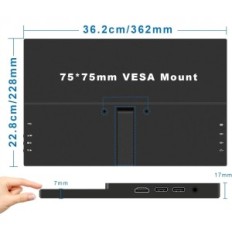 Přenosný Pisichen HD156 monitor, 15,6 '' IPS 1080p HDR, 2xUSB-C, HDMI