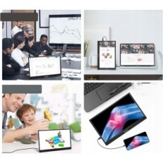 Hordozható monitor Pisichen HD156, 15.6 "" IPS 1080P HDR, 2xUSB- C, HDMI