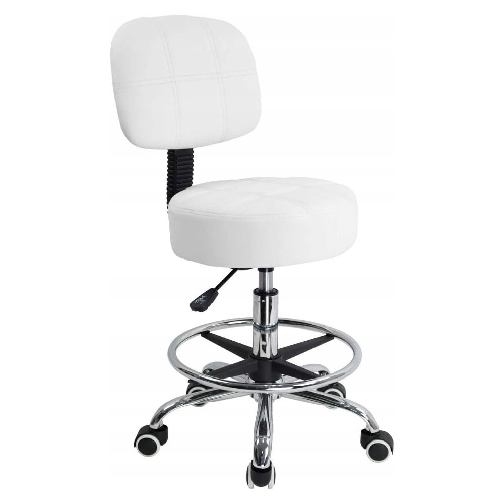 Blato na kolesih KTTER 11009-Swive s Footstool, White