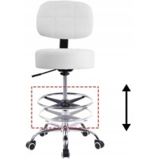 Blato na kolesih KTTER 11009-Swive s Footstool, White