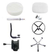 Stool on wheels KTERTER 11009-SWIVE with a footstool, white