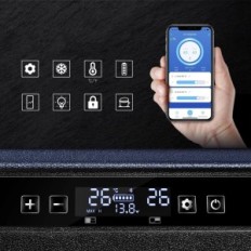 Automobilių šaldytuvas AAOBOSI TWW55 55L, WiFi, USB jungtis, 12/24 V ir 100-240 V, iki -20 ° C, mėlyna naudojama