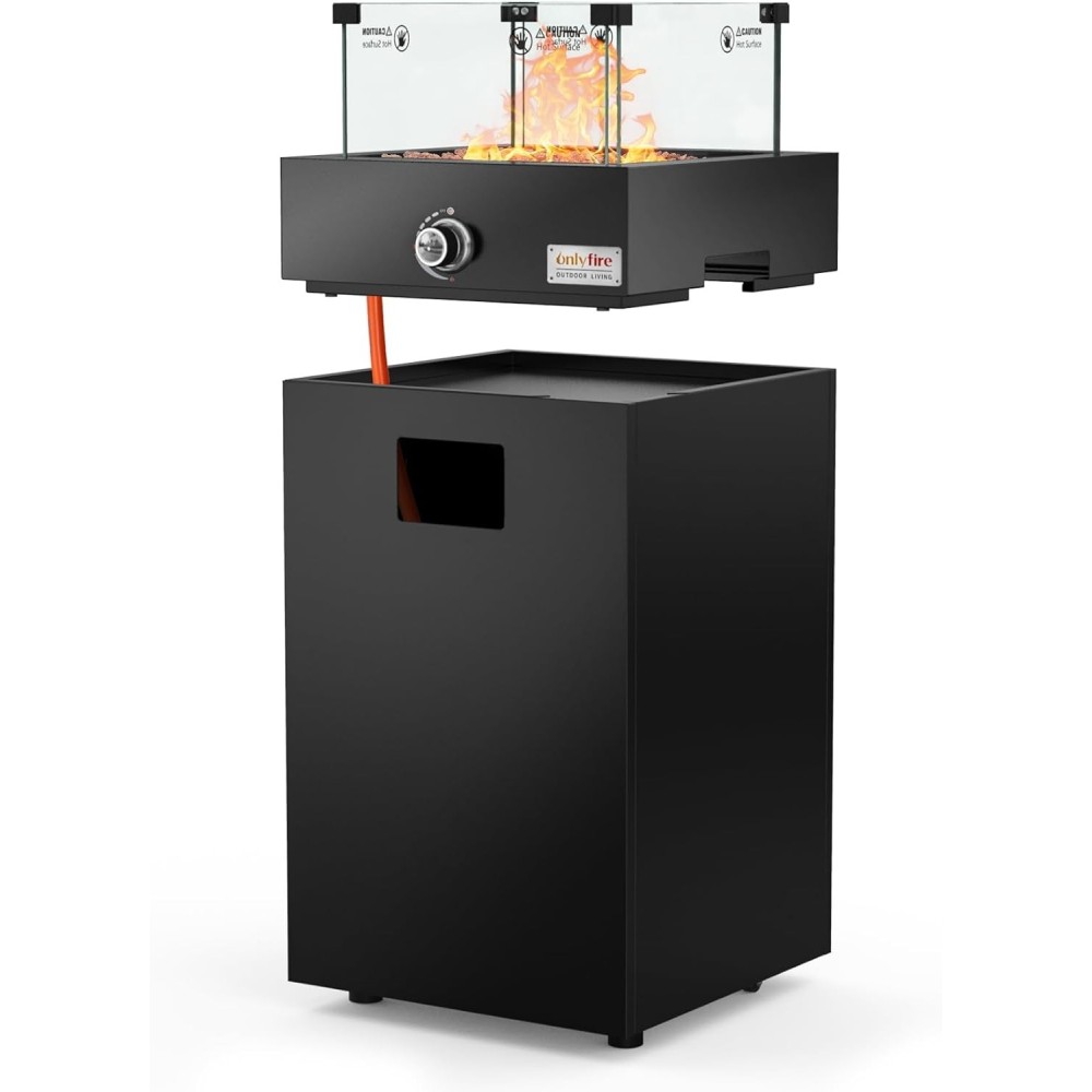 Onlyfire a gas rimovibile, 23000 BTU con accensione elettronica, 23000 BTU, Nero