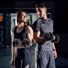 Justerbar Newpower Fitness Dumbbell, 5 Vægtniveauer, 1,5-10 kg, 2 stk