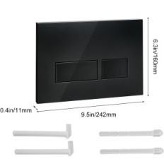 Bouton de rinçage Honeyhouse, compatible avec Geberit Sigma UP300, UP320 et Delta UP100, rectangulaire, noir