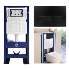 Rinse Button Honeyhouse, kompatibilný s Geberit Sigma UP300, UP320 a Delta UP100, obdĺžnikové, čierne