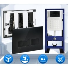 Spoel Button Honey, compatibel met Geberit Sigma UP300, UP320 en Delta Up100, rechthoekig, zwart