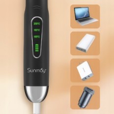 Brezdro matu taisnotājs Sunmay Vogs 2 in 1, 4800 mAh, USB, melns, skrāpējumi