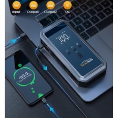 Automobilový startér YABerauto YA70, Power Bank 21800 mAH, čerpadlo 150 PSI, 3000 A Peak, s LED svítilna