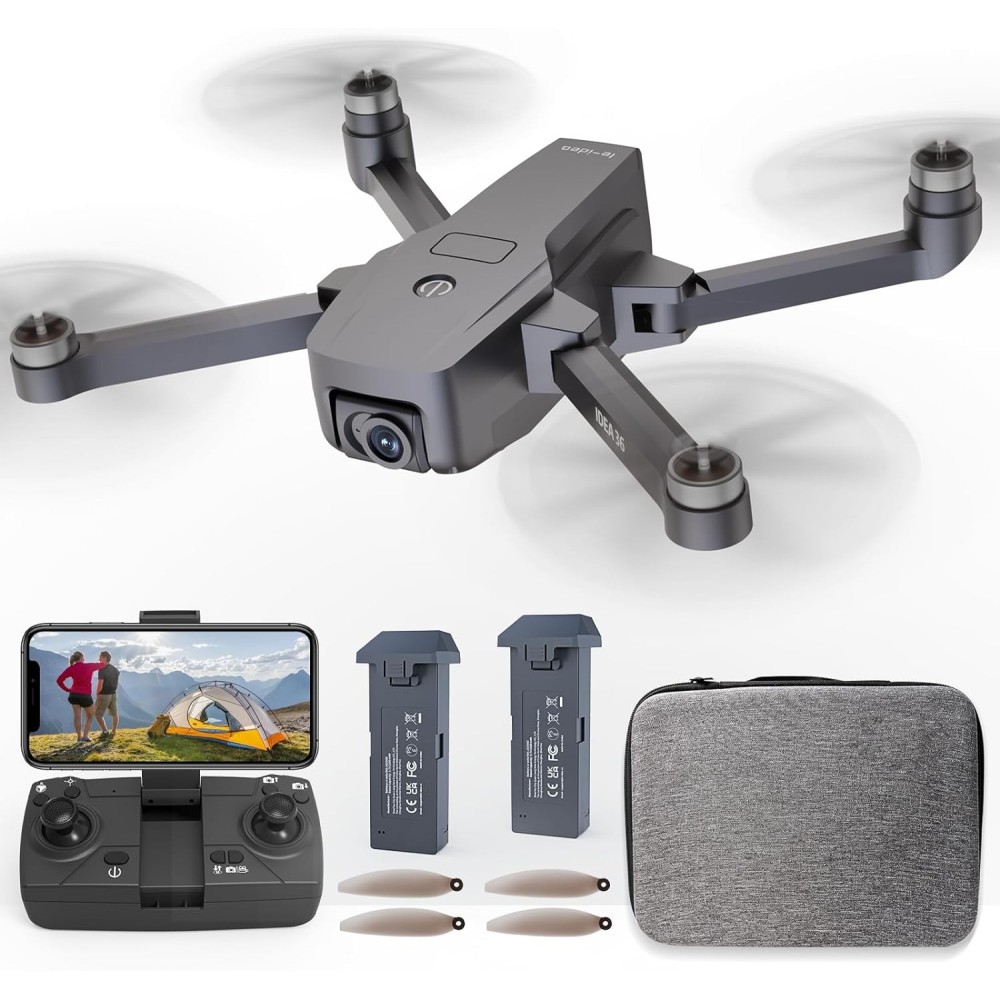 Dron LE-idea idea36, jossa 4k HD, GPS, 5G, lentoaika 36 minuuttia 2 paristoa varten