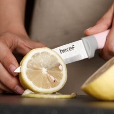 HECEF-Küchenmesser Set, 14 Stück, mit Ständer, kleiner Riss, Rosa