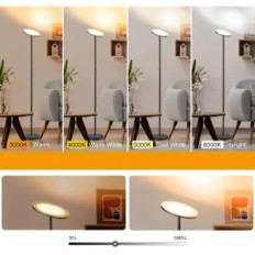 Podlahová lampa Outon LPNHK245861410, 30W, 2400 lumenů, 4 barvy, černá