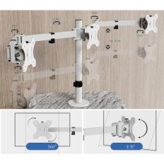 Halter für drei Putoren MAS-3-W-Monitore, 13-27 ", bis zu 7 kg, weiß