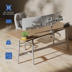 Turētājs trīs Putorsen MAS-3-W monitoriem, 13-27 ", līdz 7 kg, balts