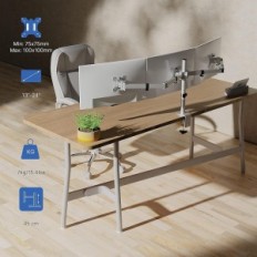 Holder til tre Putorsen MAS-3-IN, 13-27 '' skærme, op til 7 kg, hvid brugt