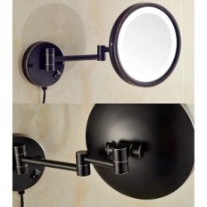 Make-up peili varaosa 25 cm, 10x, 3 valoisa tiloja, musta