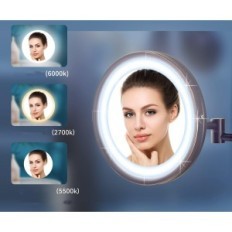 Make-up mirror A spare 25cm, 10x, 3 Luminous modes, black