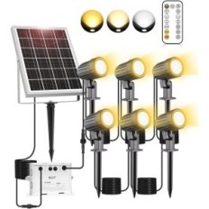 Solární lampa uvízl Cly SL-SP06, IP66, 2700K-6000K, černá 26,5 cm 6 ks.