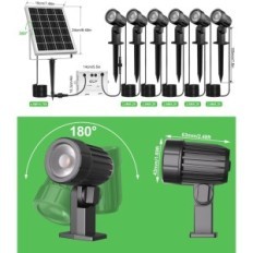 Lampada solare bloccata Cly SL-SP06, IP66, 2700K-6000K, Black 26,5 cm 6 PCS.