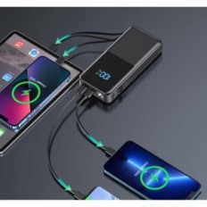 PowerBank SnoMH K20FC sisäänrakennetulla kaapelilla, 20 000 mAh, USB C, näyttely