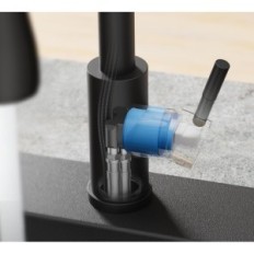 Batterie de cuisine Forus PLKF23, 38.5cm, avec douche extraite, noir