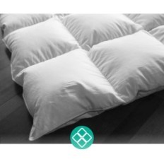 QUURE APSMILE HUGJE JAAR, 135 x 200 CM, met ganzenfloss en veren, wit