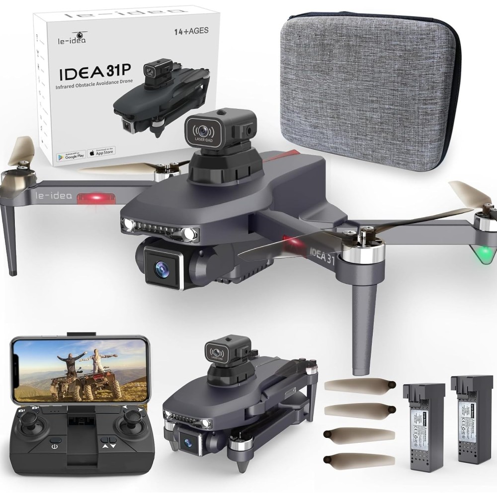 Dron LE-idea idea31p, 2 kamera 4k, WiFi, 2 paristoa, näyttely