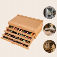 Gabinete artístico de madera Viswin con 6 cajones