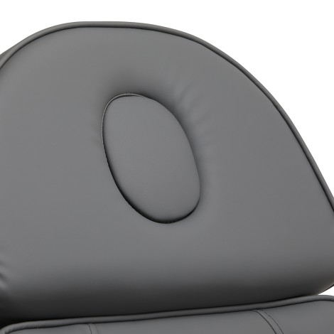 Sillón cosmético eléctrico SILLON Lux 273b 3 motores gris con base gris — detalle del respaldo