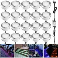 Lampadaire Indarun IP67, 45 mm, Acier inoxydable, RVB, 20 PC.