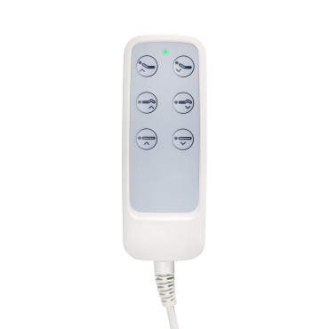 Elektrické kozmetické kreslo SILLON Lux 273b 3 motory sivé so sivou základňou — detail ovládania