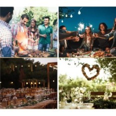 Ένα σύνολο πλαστικών πιάτων Matana, 60 δείπνο και 60 επιδόρπιο, χρυσό