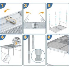 Metallist tabeli kokkuklapitavad sportNeer, 90 cm x 60 cm, telkimiseks, hõbedaks