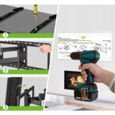 Monte XML008-1K-03 Manija de pared para 37-90 "VESA 600x400mm, hasta 60-68kg