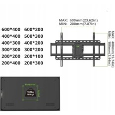 Mount XML008-1K-03 Vegghåndtak for 37-90 "VESA 600x400mm, opptil 60-68kg