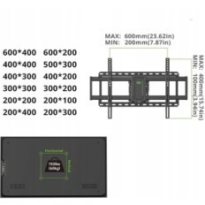 USX- MOUNT XML008- 1K- 03 faltartó 37- 90 "VESA 600x400mm, legfeljebb 60- 68kg
