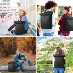 Naudota Backpack 27L ant 15.6 'nešiojamojo kompiuterio "Black L verslo kuprinė su USB prievadu 8448 ir Anti-vagystės kišenė