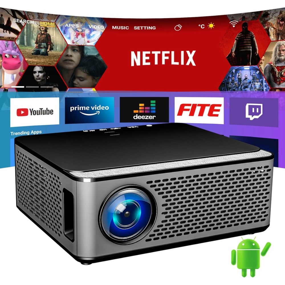 YSAMETP M8-E προβολέα, 5G WiFi Bluetooth, 9500lm 1080p, Έκθεση